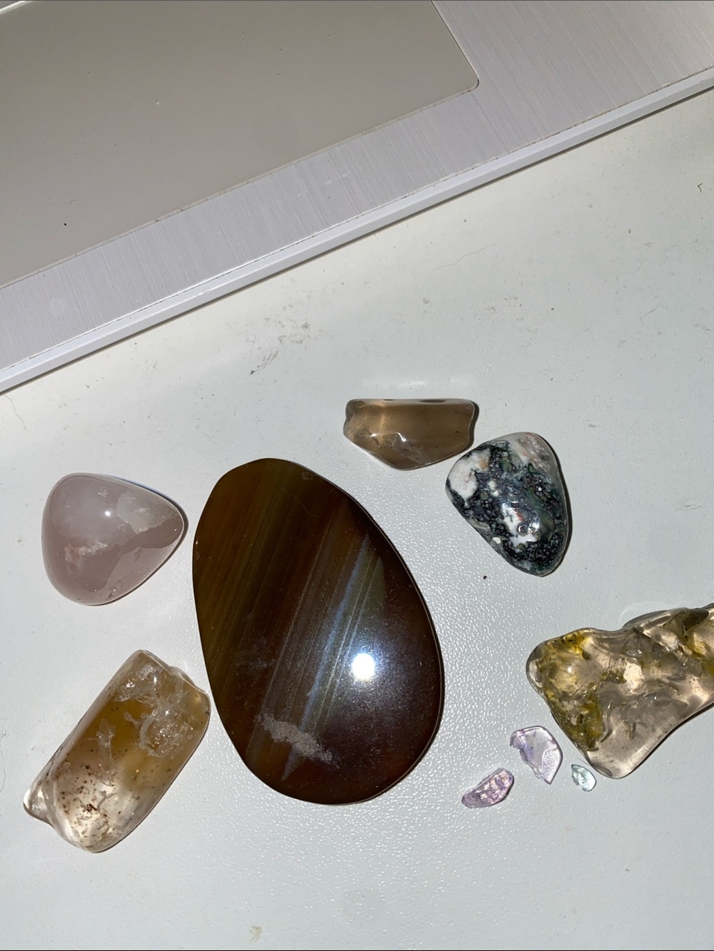 Polished Mixed Tumbled Gemstone Set - Natural Brown and Pink Accents